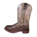 SMOKY MOUNTAIN BOOTS Men's Creekland Brown Wax Distress/Brown Marble Leather Western Boots (4216) - Smoky Mountain Boots