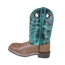 SMOKY MOUNTAIN BOOTS Women's Tracie Brown Distress/Turquoise Leather Cowboy Boots (6223) - Smoky Mountain Boots