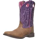 SMOKY MOUNTAIN BOOTS Girls Tracie Brown Distress/Purple Leather Western Boots (3122) - Smoky Mountain Boots