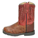 SMOKY MOUNTAIN BOOTS Toddler Autry Cognac/Red Leather Western Boots (3057T) - Smoky Mountain Boots