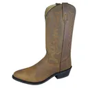 SMOKY MOUNTAIN BOOTS Men's Denver Brown Oil Distress Leather Western Boots (4034) - Smoky Mountain Boots