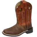 SMOKY MOUNTAIN BOOTS Boys Bronco Brown Distress/Burnt Orange Leather Western Boots (3245) - Smoky Mountain Boots
