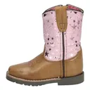 SMOKY MOUNTAIN BOOTS Kid's Autry Brown/Pink Leather Western Boots (3228T) - Smoky Mountain Boots
