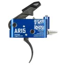 TriggerTech Trigger, Diamond Curved Trigger, Single Stage, Adjustable, 1.5-4.0LB Pull Weight, PVD Finished Hammer and Trigger Shoe, Anodized Finish, Blue AR0-SAB-14-NNP - Triggertech