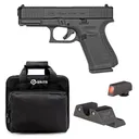 GLOCK G19 Gen5 Compact 9mm 4.02in 3x 15rd Mags Semi-Automatic Pistol and TRIJICON HD Night Sights for Glock Standard Frames, GRITR Soft Black Pistol Case - Glock