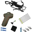 EXCALIBUR Mag Air Black Crossbow Package, Extinguisher Arrow Puller & Lumenok Deactivator, Quill 16.5in Carbon 6-Pack Crossbow Arrows, Tomb Case, Boltcutter 150 Grain 6-Pack Broadheads, X-Slick Superior Rail Lubricant, GRITR Microfiber Cleaning Cloth - Excalibur Crossbow