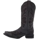 CIRCLE G by CORRAL Ladies Black Embroidery Sq. Toe Boots (L5464) - Corral