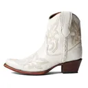 CIRCLE G by CORRAL Women's Pearl Embroidery with Zipper Ankle Western Boots (L5916) - Corral