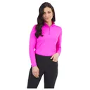 IBKUL Solid Mock Neck HotPink Long Sleeve Top (80000-HPNK) - Ibkul