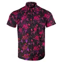 RETRO RIFLE Hibiscus Black Pink Button Down Shirt, Medium (HIBISCUS-M) - Retro Rifle