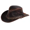 OUTBACK TRADING Hemlock Brown Leather Cowboy Hat (13009-BRN) - Outback Trading