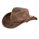 OUTBACK TRADING Ridge Brown Leather Hat (13011-BRN) - Outback Trading