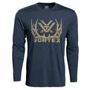 VORTEX Men's Full-Tine Navy Heather Long Sleeve T-Shirt (221-05-NAH) - Vortex