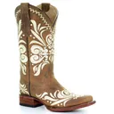 CIRCLE G by CORRAL Women's Circle G Tan Embroidery Square Toe Boots (L5409-LD) - Corral