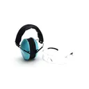 PYRAMEX Venture Gear Low Profile Clear/Powder Blue Earmuff/Glasses Combo Kit (VGCOMBO410) - Venture Gear