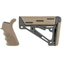 Hogue AR-15 / M16 Kit: OverMolded Beavertail Grip & Collapsible Buttstock (Fits Mil-Spec Buffer Tube) (15356) - Hogue
