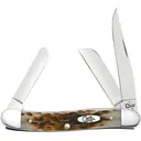 CASE XX Amber Bone SS Medium Stockman Knife (00042) - Case Xx