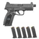 FN AMERICA 509 Tactical 9mm 4.5in Black 2x 10rd + 3x 10rd Free Mags Bundle with Case (66-101650) - Fn America