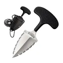 COLD STEEL Urban Edge Double Serrated Edge 2.5in Spear Point Blade Black Push Knife with Sheath (CS-43XLSS) - Cold Steel