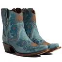CIRCLE G by CORRAL Women's Blue Jean Flowered Embroidery Ankle Boots (L5874-M-05) - Corral