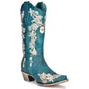 CORRAL Women's A4361 Navy Blue Studs & Floral Embroidery & Crystals Boots (A4361) - Corral