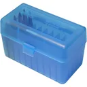 MTM Flip-Top 22-250/6mm PPC/7mm BR 50rd Clear Blue Ammo Box 50 Round (RS-S-50-24) - Mtm