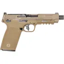 SMITH & WESSON M&P 5.7 5.7x28mm 5in 22rd Threaded Barrel No Thumb Safety FDE Internal Hammer Fired Pistol (14004) - Smith & Wesson