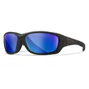WILEY X EYEWEAR Gravity Sunglasses with Black Crystal Frame and Captivate Polarized Blue Mirror Lens (CCGRA19) - Wiley X Eyewear