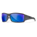 WILEY X EYEWEAR Twisted Sunglasses with Matte Grey Frame and Captivate Polarized Blue Mirror Lens (SSTWI09) - Wiley X Eyewear