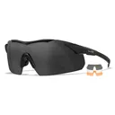 WILEY X EYEWEAR Vapor Shooting Sunglasses with Matte Black Frame and Grey/Clear/Rust Lens (3502) - Wiley X Eyewear