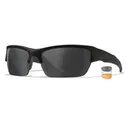 WILEY X EYEWEAR Valor Shooting Sunglasses with Matte Black Frame and Smoke Grey/Clear/Light Rust Lens (CHVAL06) - Wiley X Eyewear