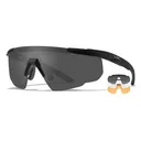 WILEY X EYEWEAR Saber Advanced Shooting Sunglasses with Matte Black Frame and Grey/Clear/Rust Lens (308) - Wiley X Eyewear