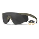 WILEY X EYEWEAR Saber Advanced Shooting Sunglasses with Matte Tan Frame and Grey/Clear/Rust Lens (308T) - Wiley X Eyewear