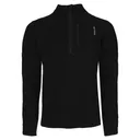 HOT CHILLYS Men's La Montana Black/Black Fleece Zip-T Base Layer Top (HC4095-103) - Hot Chillys