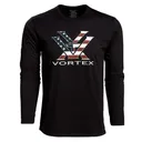 VORTEX Men's Stars and Stripes Long Sleeve T-Shirt (221-08-BLK) - Vortex