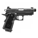 STACCATO 2011 CS Optic Ready 9mm 4in Stainless Threaded Barrel 2x 15rds Mags Curved Trigger DLC Black Pistol (14-1501-000202) - Staccato 2011