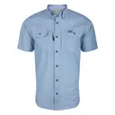 DRAKE Men's Frat BD Houndstooth Check Marina Blue SS Shirt (DS2275-MBU) - Drake