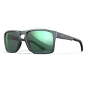 WILEY X EYEWEAR Founder Sunglasses with Matte Graphite Frame and Captivate Polarized Green Mirror Lens (AC6FND07) - Wiley X Eyewear