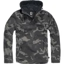 BRANDIT INDIVIDUAL WEAR Men's Windbreaker Camo Fleece-Lined Quarter Zip Dark Pullover (3001-12004) - Brandit Individual Wear