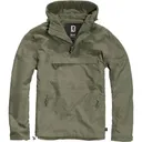 BRANDIT INDIVIDUAL WEAR Men's Windbreaker Olive Fleece-Lined Quarter Zip Pullover (3001-15001) - Brandit Individual Wear