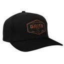 GRITR One Size Casual Trucker Hat w/ Pre-Curved Visor, Deep Black - Gritr