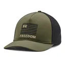 UNDER ARMOUR Men's Freedom Marine OD Green/Black/Desert Sand Trucker Cap (1351640-391-OSFA) - Under Armour