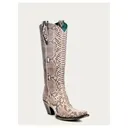CORRAL Ld Natural Python Zipper Tall Top Boots (A3789) - Corral
