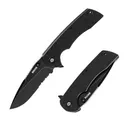 GRITR Stealth Folding Pocket Knife w/ 3.5" D2 Steel Blade, G10 Scales, Black - Gritr