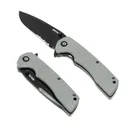 GRITR Stealth Folding Pocket Knife w/ 3.5" D2 Steel Blade, G10 Scales, Gray - Gritr