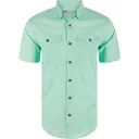 DRAKE Mens Frat Gingham Check Button-Down Beach Glass Tonal SS Shirt (DS2265-BGT) - Drake