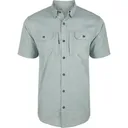 DRAKE Mens Wingshooter Trey Solid Dobby Button-Down Quarry SS Shirt (DS2605-QRY) - Drake