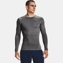 UNDER ARMOUR Men's HeatGear Carbon Heather / Black LS Shirt (1361524-090) - Under Armour