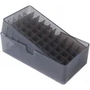 MTM 50 Round Square Hole 38/357 Clear-Smoke Slip-Top Ammo Box (E50-38-41) - MTM Case-gard