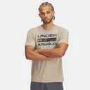 UNDER ARMOUR Men's Stacked Logo Fill City Khaki/Black T-Shirt (1361903-300) - Under Armour